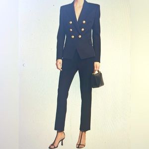 NWOT- BLACK- Balmain Wool Classic Double Breasted Blazer